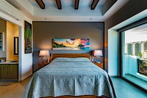 Cobertura luxo, várias camas, para não fumantes, vista para a baía | 2 quartos, individualmente decorados, individualmente mobiliados