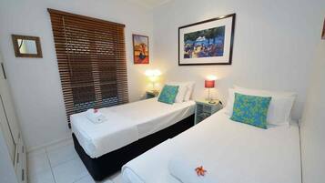 2 bedrooms, in-room safe, iron/ironing board, WiFi