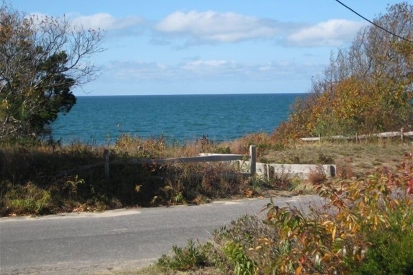 View of Cape Cod Bay from front porch of house