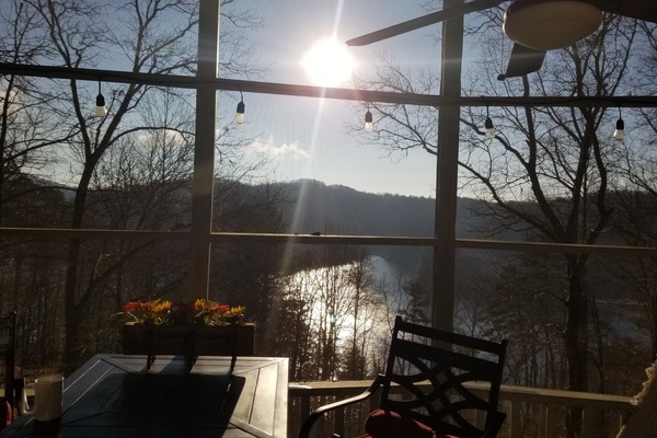 Lake & mountains from porch
*upper/lower porches updated 2023