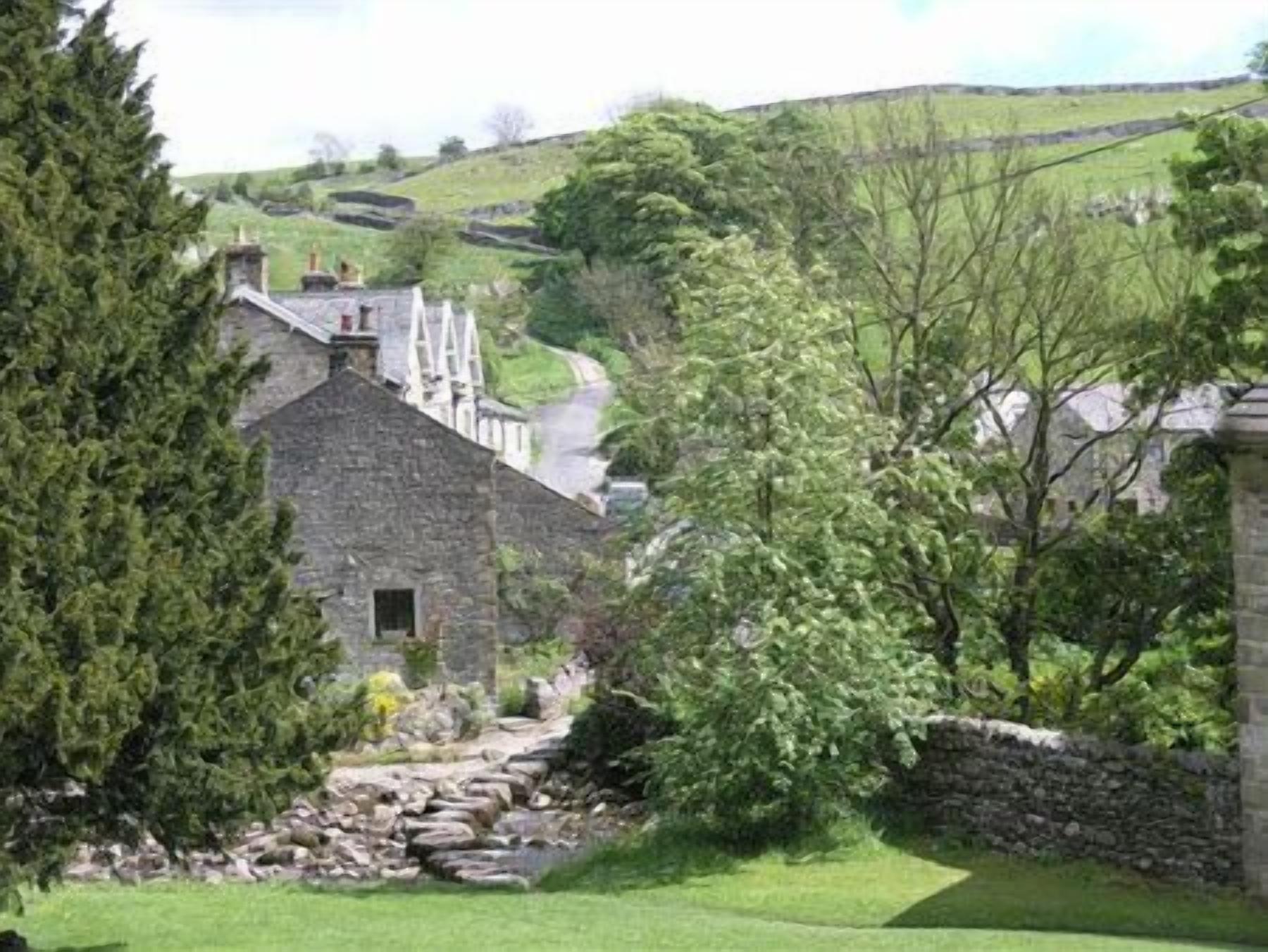 Stepping stones over the village beck