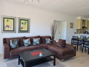 Smart TV, chimenea, reproductor de DVD y libros 