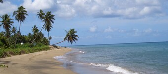 Villa with large pool, screened terrace overlooking Caribbean.