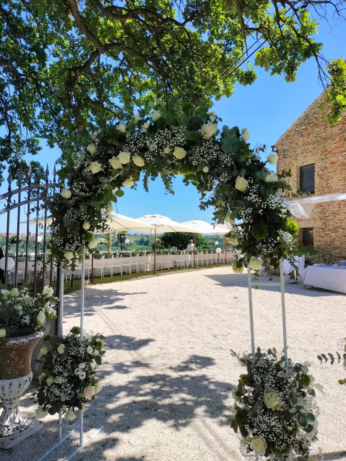 Outdoor banquet area
