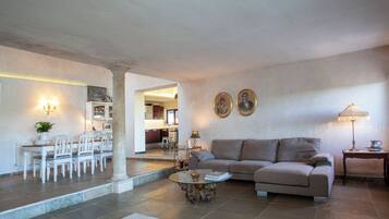 Televisión y chimenea