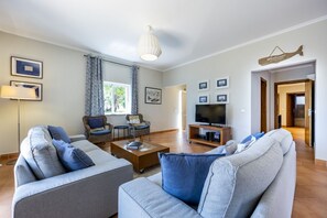 TV, DVD player, books