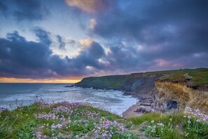 Plage, chaises longues