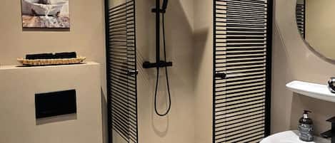 Ducha, secador de pelo, toallas