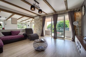 TV, video games, DVD player, video library