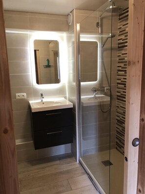 Shower, hair dryer