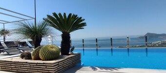 Luxury villa near the sea with wonderful sea view, infinity swimming pool, south