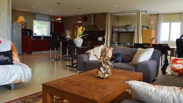 Televisión y chimenea