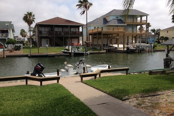 View from downstairs covered pation