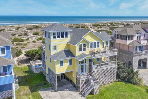 Spektakuläre Oceanfront Home Salvo w / Poolside Kitchen & Grill, Whirlpool, Game Rm