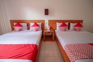 Desk, free WiFi, bed sheets