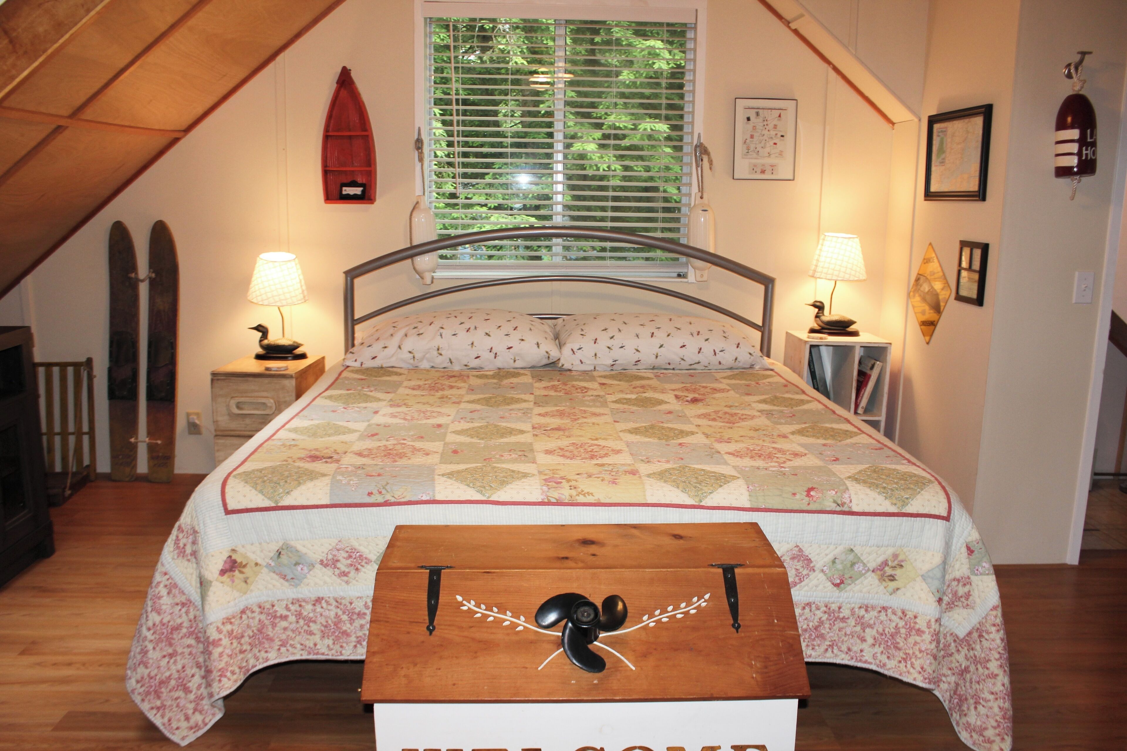 "Boat House" master bedroom.