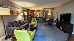 Televisio, takka, DVD-soitin