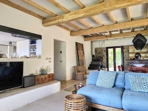 Televisión, chimenea