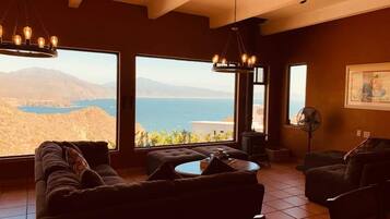 Fireplace, table tennis, books