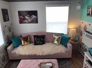 Smart-tv, dvd-afspiller, bøger, videobibliotek