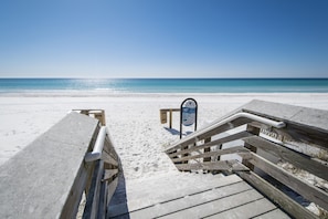 Beach nearby, sun loungers