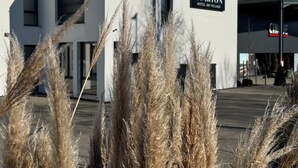 A modern hotel named 'Stanton Hotel Am Village' with a clean, white facade and a signboard. - Hotel Starton am Ingolstadt Village (Ingolstadt)