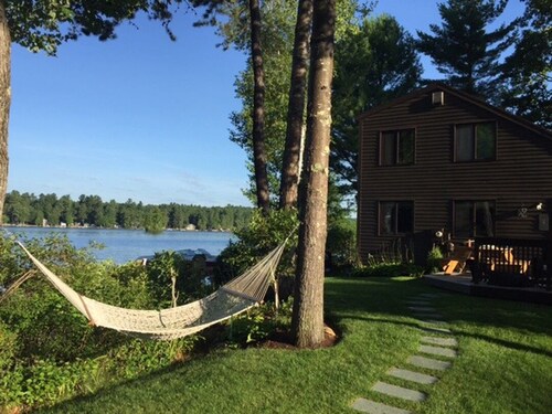 Little Sebago Lake, Gray, Maine Lakefront water surrounds you.