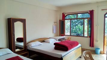 Desk, rollaway beds, free WiFi, bed sheets