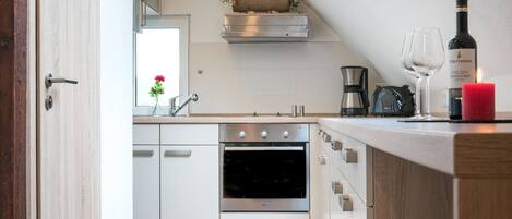 Duplex | Private kitchen | Fridge, microwave, oven, stovetop