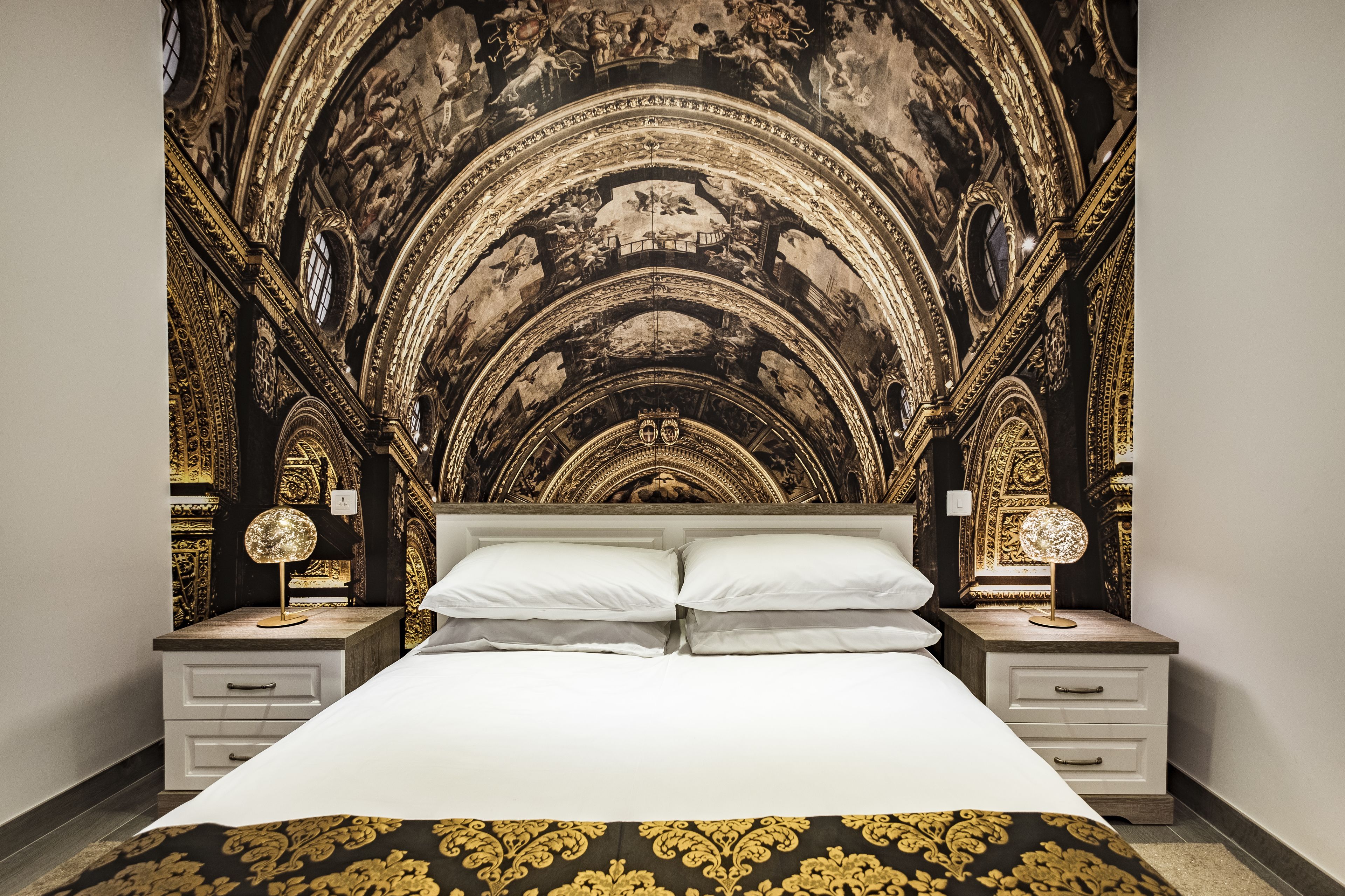 公寓 (San Gwann) | 高档床上用品、客房内保险箱、遮光窗帘、隔音