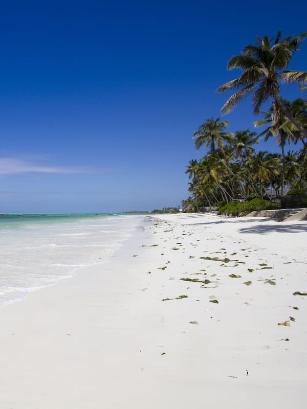 On the beach, white sand