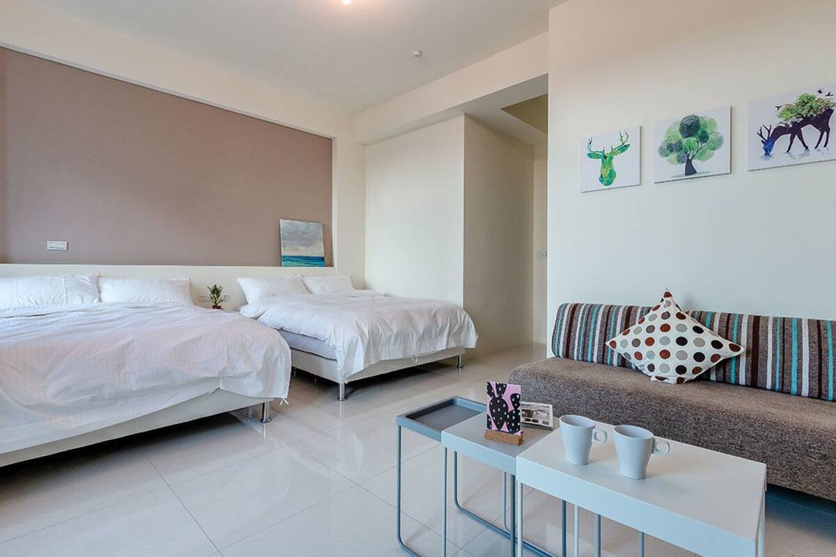 Habitación cuádruple | Ropa de cama hipoalergénica, edredón y camas con efecto memoria