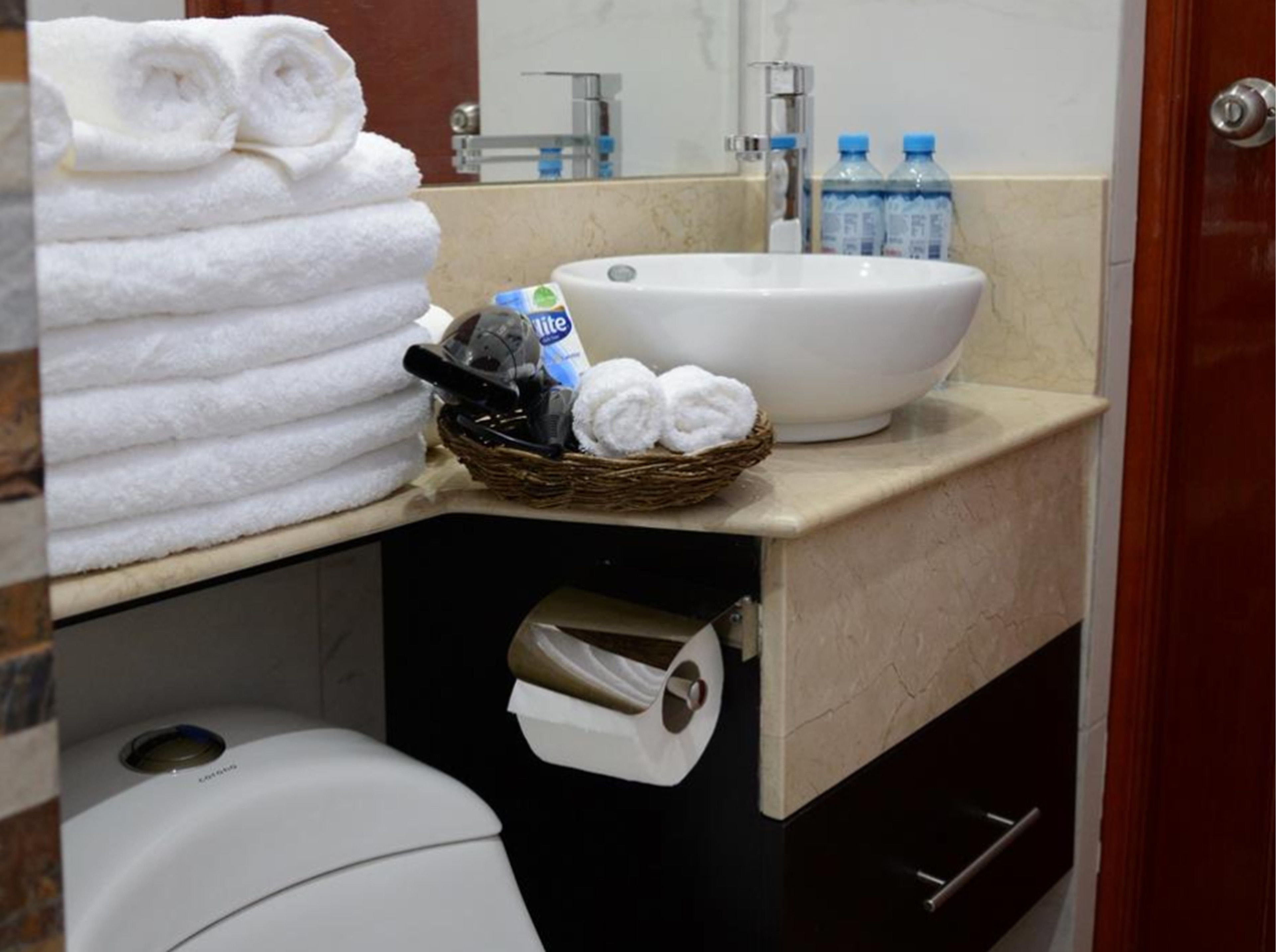 shower, rainfall showerhead, free toiletries, hair dryer