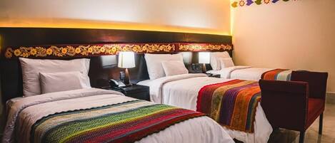 Desk, laptop workspace, blackout drapes, free WiFi