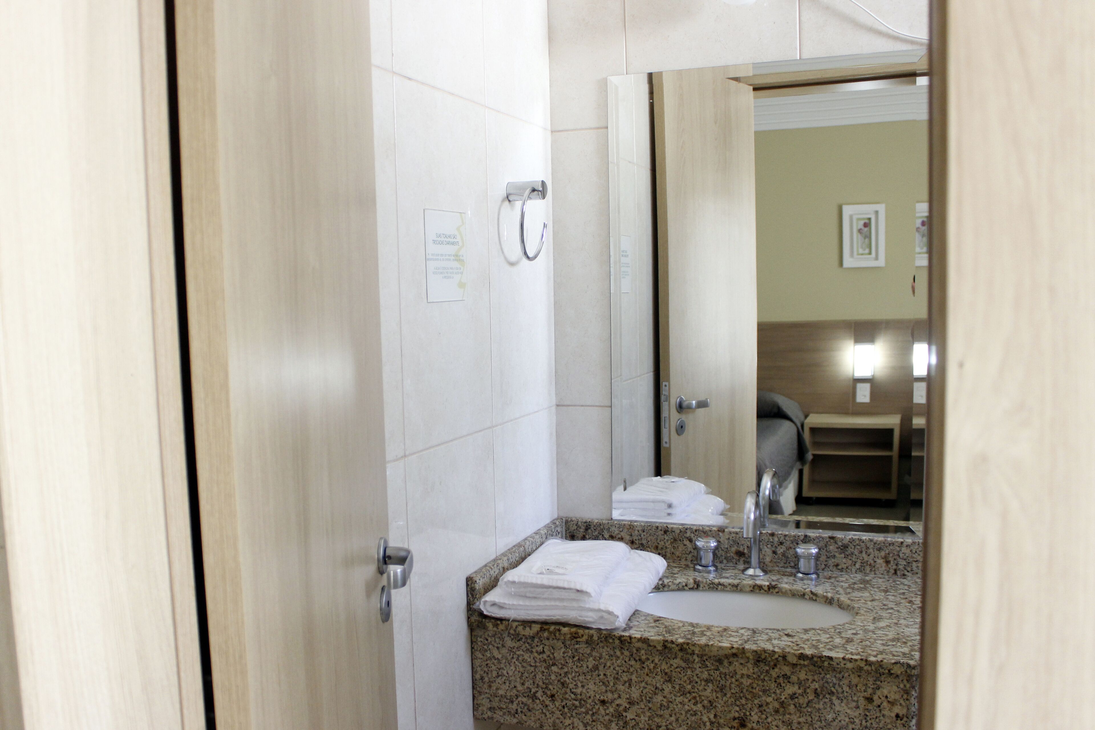 hair dryer, bidet, towels, soap