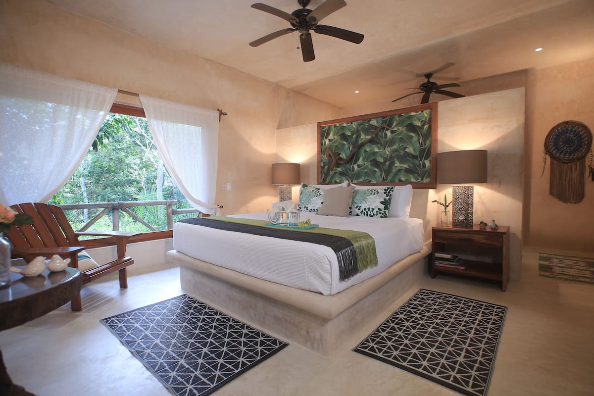 1 bedroom, premium bedding, individually decorated, blackout curtains