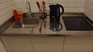 Studio, 1 Double Bed with Sofa bed | Private kitchenette | Fridge, electric kettle, cookware/dishes/utensils - Apartamentos MDZ (Mendoza)