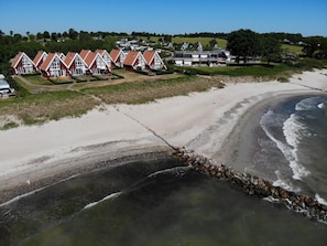 Beach nearby, sun loungers