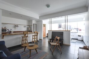 Apartment, 1 Double Bed with Sofa bed, Non Smoking | Living area | 32-inch Smart TV with cable channels, TV