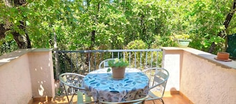 A Balazuc (village classé) : gite 4 p clim et wifi + piscine et rivière Ardèche
