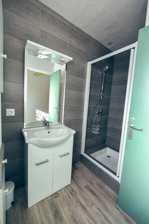 Shower, hair dryer