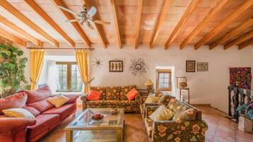 TV, fireplace, DVD player, music library