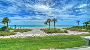 On the beach, beach towels