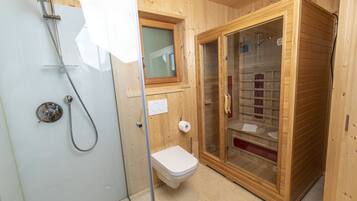 Douche, sĂšche-cheveux, serviettes fournies