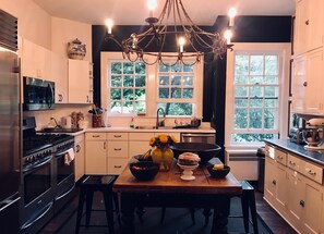 Fridge, microwave, oven, stovetop - Elegant Waterfront Hudson River 12-acre Estate w/ Amazing  Views. 
Sleeps 14 (Saugerties)