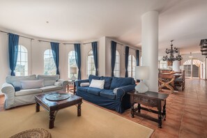 TV, fireplace, DVD player, books - Luxury villa with private pool, Sun, sea and nature. www.elancla.eu (Sayalonga)