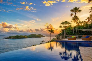 Outdoor pool - Private cliffside retreat full of magic. 9 bedrooms, 21 beds - infinity pool. (St. Thomas)