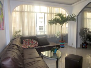 TV, DVD player, books, stereo