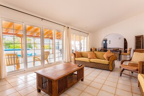 TV, DVD player, books