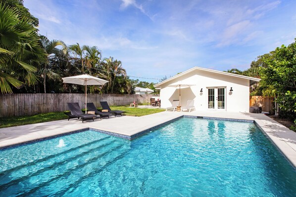 Outdoor pool, a heated pool